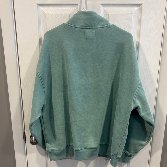 American Eagle Outfitters Women's Green Half-Zip Luxe Sweatshirt Size Large - Picture 3 of 3